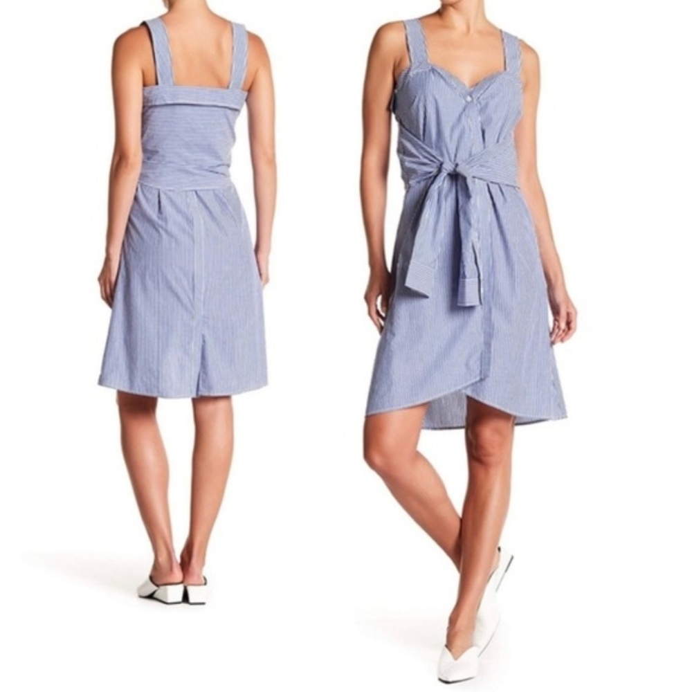 NWT Derek Lam 10 Crosby Tie Front Dress $395 SZ 6 - Picture 1 of 7